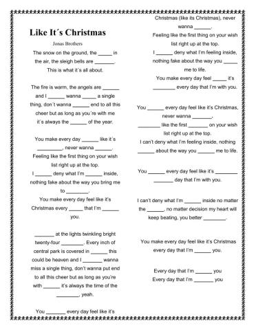 Like it's Christmas. Jonas Brothers lyrics