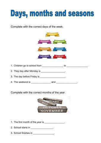 Days, months and seasons