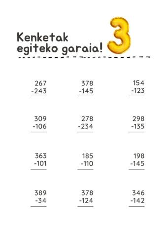 3 zifrako kenketak eramanik gabe 3