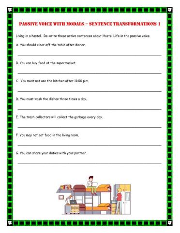 Passive with Modals Sentence Transformations 1
