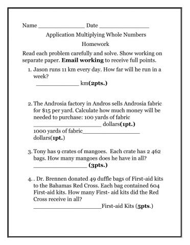 Multiplying Whole NUmbers