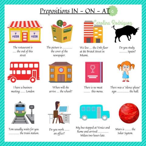 Prepositions IN ON AT