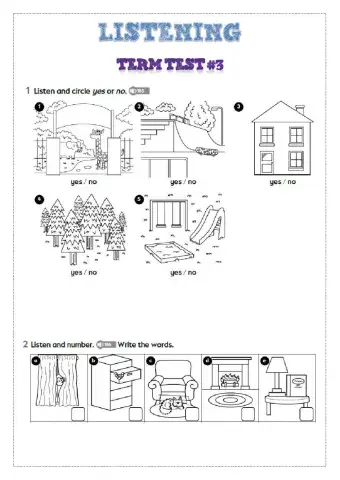 Kids 4 listening term test