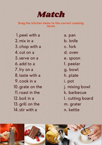 Kitchen Utensils and Cooking Vocabulary