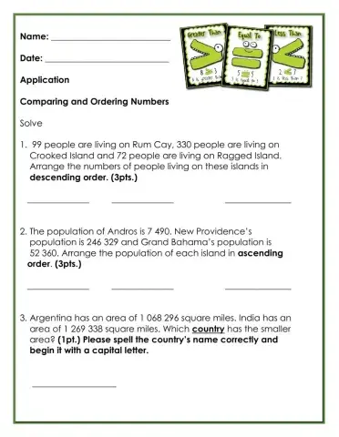 Math-Compare - Order Word Problems