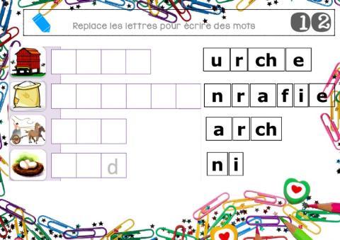 Loto lettres mobiles 12