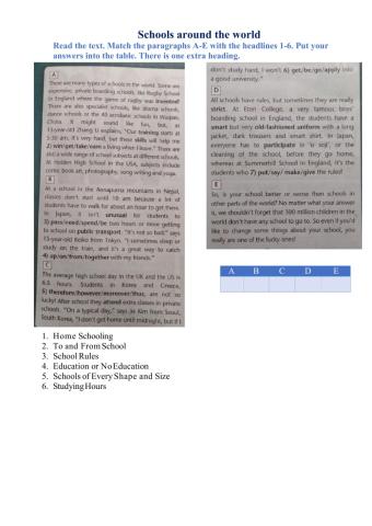 Schools around the world