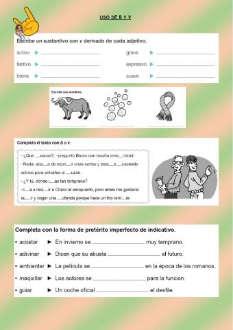 Uso b y v
