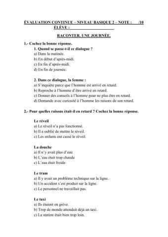 CO Raconter une journée