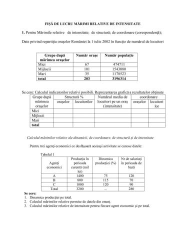 Indicatori statistici