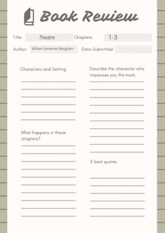 Theatre by Maugham. Chapters 1-3