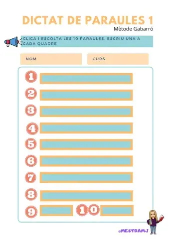 Dictat de 10 paraules 1
