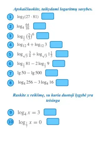 Logaritmai ir reiškiniai