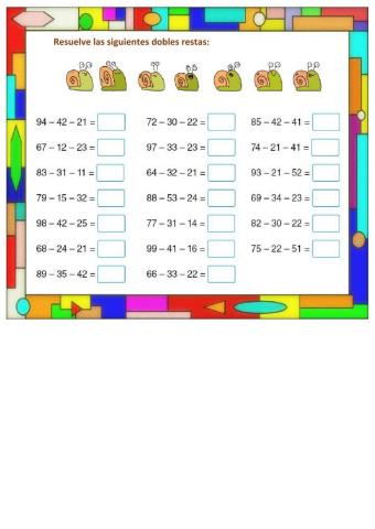 Cálculo Mental 29b (dobles restas2)