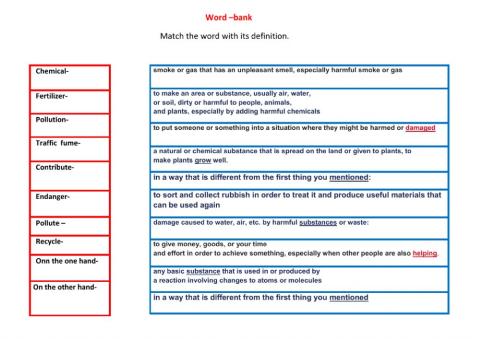 Word-bank.Save our nature