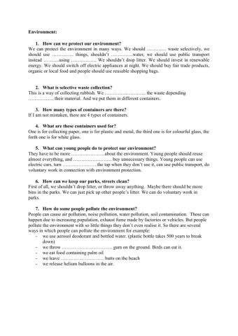 Environmental protection