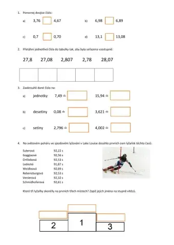 Porovnávání a zaokrouhlování desetinných čísel