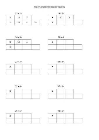 Multiplicar por descomposición