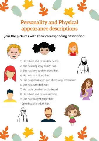 Personality and physical appearance description