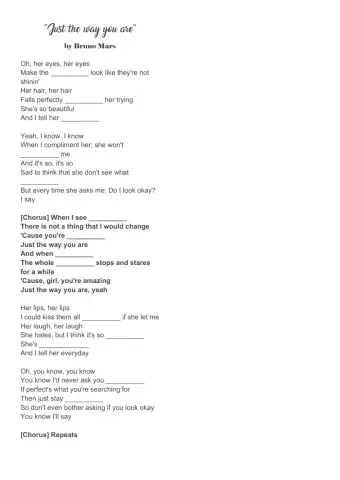 Just the way you are