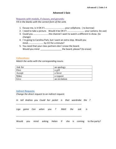 Advanced 1 Exam 2 Review