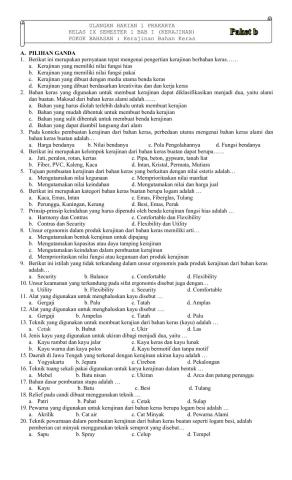 Ulangan Harian bab 1 paket B Prakarya