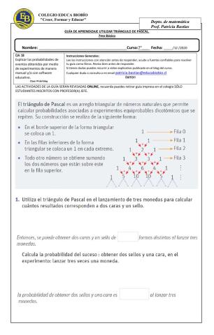 Clase 74  7° Utilizar triángulo de Pascal.