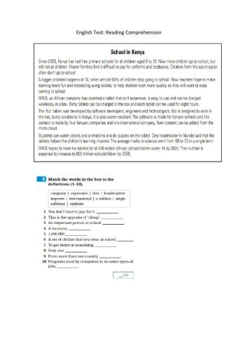 Reading Comprehension