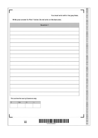 Answersheet Writing part PET 2020