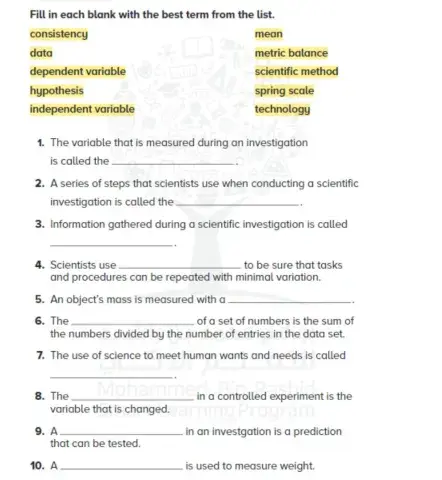 Scientific investigation