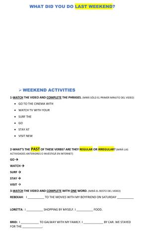 What did you do last weekend?