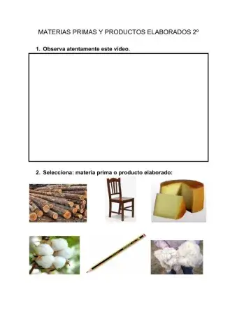 Materias primas y productos elaborados