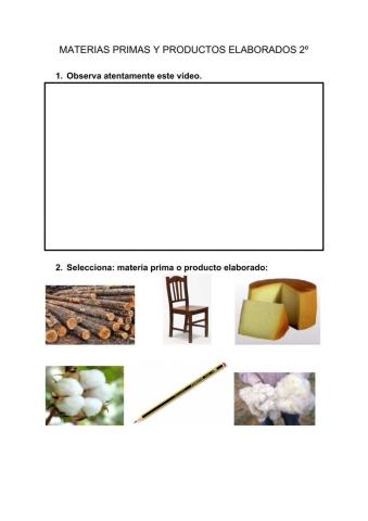 Materias primas y productos elaborados