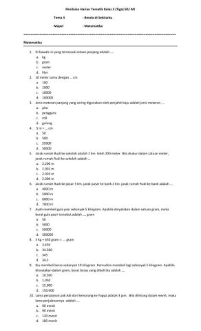 PH Matematika Tema 3