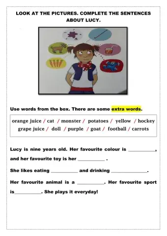 Read and complete the text about Lucy.