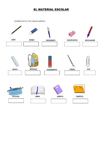 Artículo y material escolar