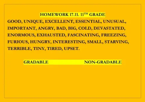 Dradable- non-gradable adjectives