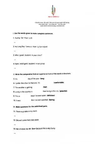 English 6 15' Test 18