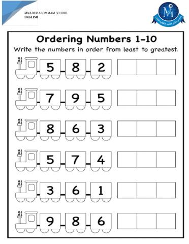 Order the numbers (ascending order)