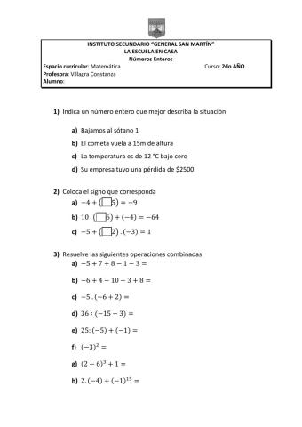 Operaciones con enteros