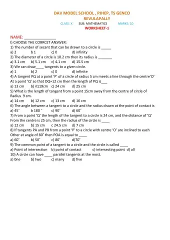 Tangents & secants of a circle