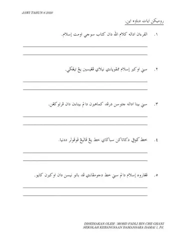 Latihan jawi tahun 6