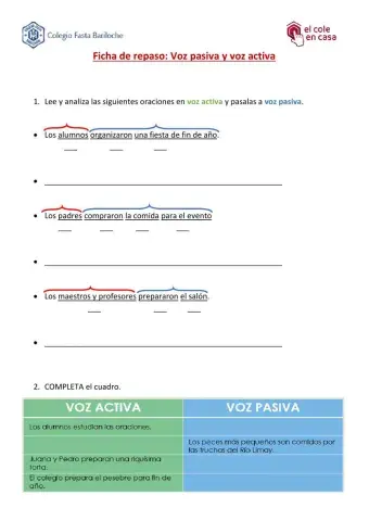 Voz pasiva y voz activa