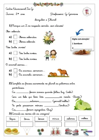 Plural e Singular (parte 1)