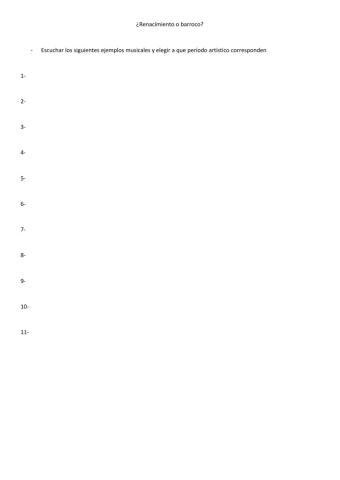 ¿Renacimiento o barroco?