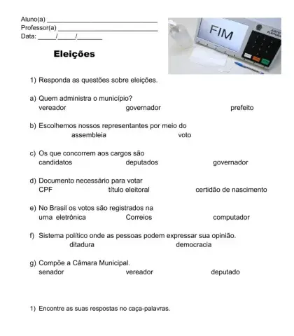 Atividade eleições