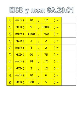 MCD y mcm 6A.20.01