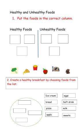 Healthy and Unhealthy Foods