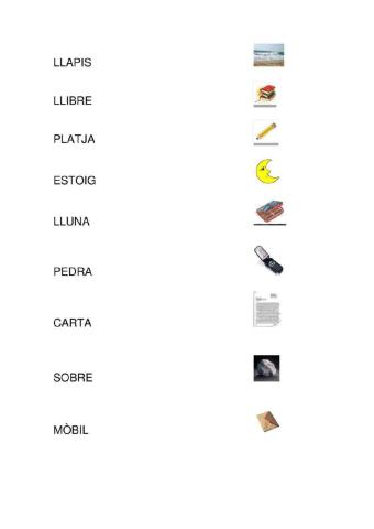 Relaciona les paraules amb les imatges