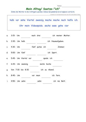 Mein Alltag- Sätze--ich-